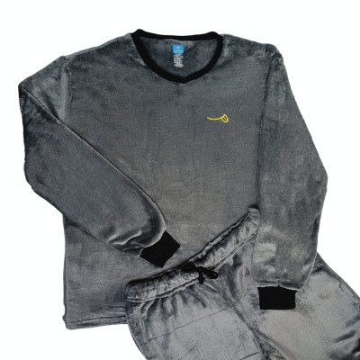 Pijama Termica Unitono Gris Oscuro Adulto Manga Larga